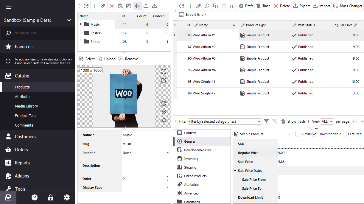 WooCommerce store management dashboard interface